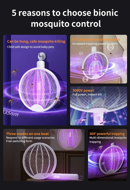 Foldable Electric Mosquito Killer Racket